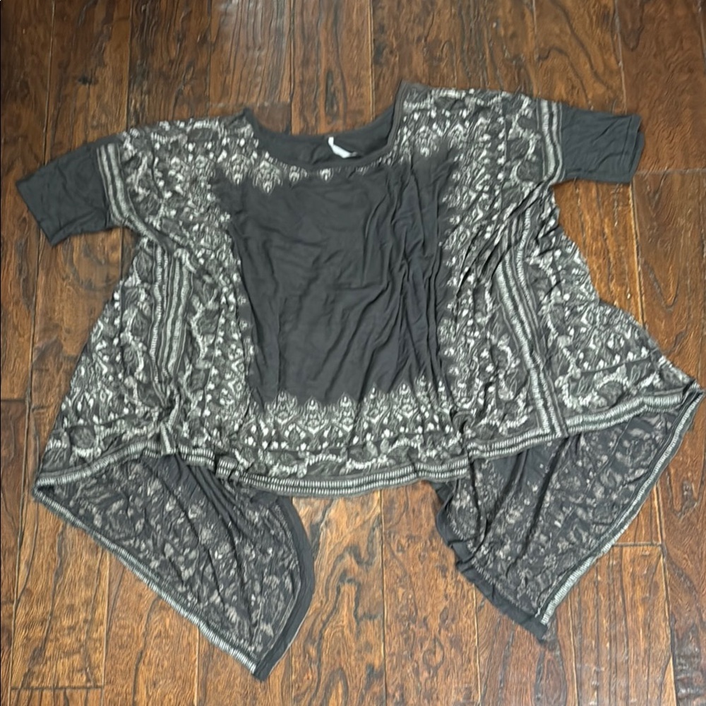 Free People Bohemian Olive Green Top Sz L